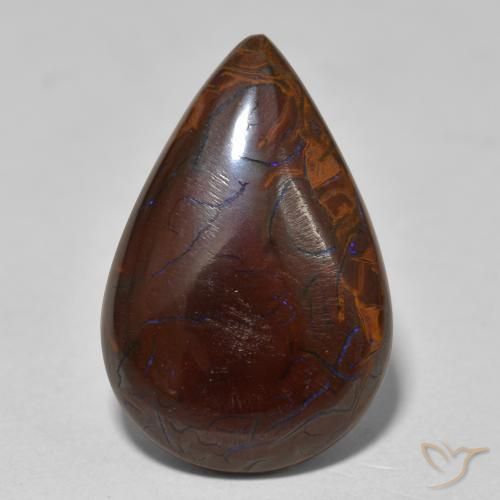 8.60ct Natural Multicolor Boulder Opal, Pear Shape, Opaque