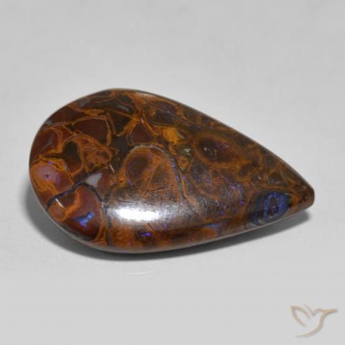 Boulder Opal Gemstone in 18.9 x 12.5 mm Size for Sale, Boulder Opal Stone in Multicolor Color