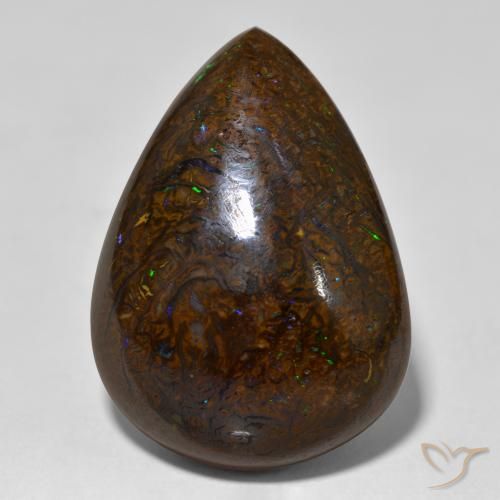 26,23 ct birnenschliff mehrfarbiger Boulder-Opal aus Australian, Größe 23,2 x 17mm, Garantiert natürlicher Edelstein, Opaque Reinheit, 1 Stück Boulder-Opal in Mehrfarbig Farbe, Mohs-Härte von 5,5 - 6,5, Photo A