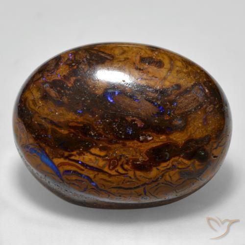 22.67 ct Multicolor Boulder Opal Stone, Natural Boulder Opal in Oval Cabochon Shape for Sale