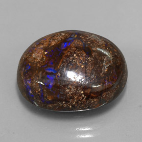 27.22 ct Multicolor Boulder Opal Stone, Natural Boulder Opal in Oval Cabochon Shape for Sale