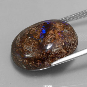 Boulder Opal Gemstone in 20.9 x 18 mm Size for Sale, Boulder Opal Stone in Multicolor Color