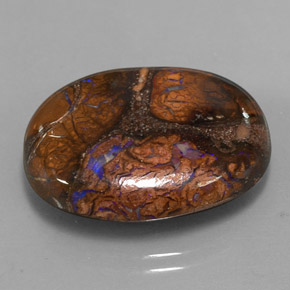 20.19 ct Multicolor Boulder Opal Stone, Natural Boulder Opal in Oval Cabochon Shape for Sale