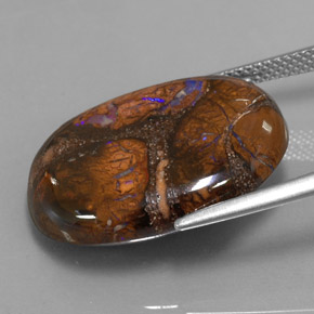 Boulder Opal Gemstone in 22.8 x 17.5 mm Size for Sale, Boulder Opal Stone in Multicolor Color