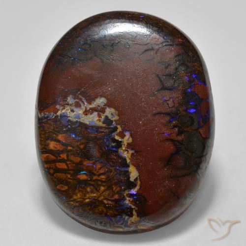 22.54 ct Multicolor Boulder Opal Stone, Natural Boulder Opal in Oval Cabochon Shape for Sale