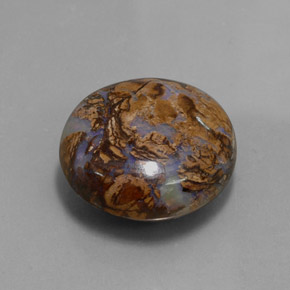 34.18 ct Multicolor Boulder Opal Stone, Natural Boulder Opal in Round Cabochon Shape for Sale
