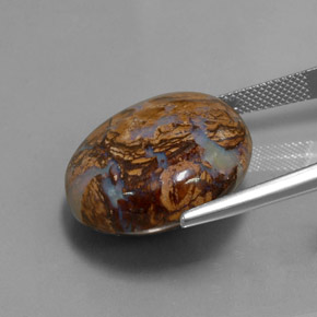 Boulder Opal Gemstone in 21.9 mm Size for Sale, Boulder Opal Stone in Multicolor Color
