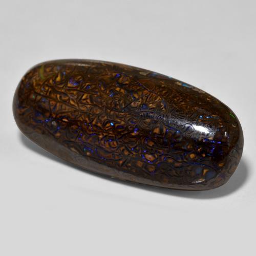 21.04 ct Multicolor Boulder Opal Stone, Natural Boulder Opal in Oval Cabochon Shape for Sale