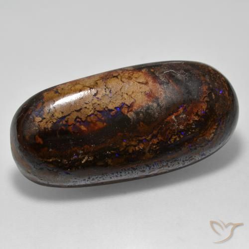 21.32 ct Multicolor Boulder Opal Stone, Natural Boulder Opal in Oval Cabochon Shape for Sale