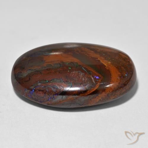 Boulder Opal Gemstone in 27 x 20 mm (calibrated) Size for Sale, Boulder Opal Stone in Multicolor Color