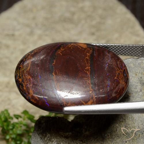 Boulder Opal Gemstone in 27.3 x 23.3 mm Size for Sale, Boulder Opal Stone in Multicolor Color