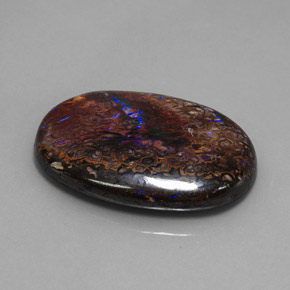 30.02 ct Multicolor Boulder Opal Stone, Natural Boulder Opal in Oval Cabochon Shape for Sale
