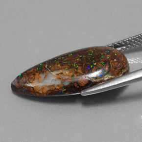 Boulder Opal Gemstone in 19.6 x 10.1 mm Size for Sale, Boulder Opal Stone in Multicolor Color
