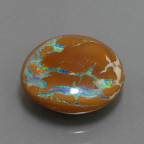 3.05 ct Multicolor Boulder Opal Stone, Natural Boulder Opal in Round Cabochon Shape for Sale