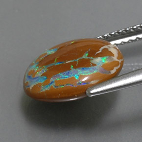 Boulder Opal Gemstone in 11 mm (calibrated) Size for Sale, Boulder Opal Stone in Multicolor Color