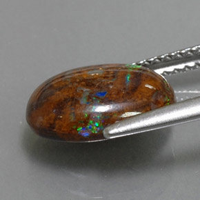 Boulder Opal Gemstone in 11.6 x 8.5 mm Size for Sale, Boulder Opal Stone in Multicolor Color