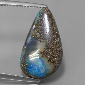 8.45 ct Multicolor Boulder Opal Gemstone, Boulder Opal Gem in Fancy Cabochon Shape for Sale.