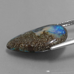 Boulder Opal Gemstone in 20.1 x 11.7 mm Size for Sale, Boulder Opal Stone in Multicolor Color