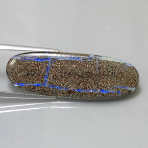 13.97 ct Multicolor Boulder Opal Gemstone, Boulder Opal Gem in Oval Cabochon Shape for Sale.