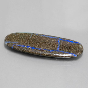 13.97 ct Multicolor Boulder Opal Stone, Natural Boulder Opal in Oval Cabochon Shape for Sale
