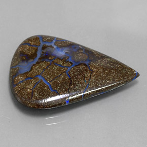 12.40 ct Multicolor Boulder Opal Stone, Natural Boulder Opal in Pear Cabochon Shape for Sale
