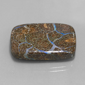 22.37 ct Multicolor Boulder Opal Stone, Natural Boulder Opal in Cushion Cabochon Shape for Sale