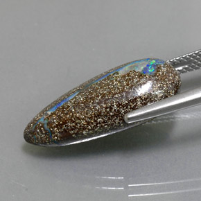 Boulder Opal Gemstone in 21.3 x 9.1 mm Size for Sale, Boulder Opal Stone in Multicolor Color