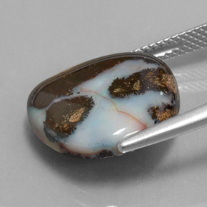 Boulder Opal Gemstone in 15.6 x 14.4 mm Size for Sale, Boulder Opal Stone in Multicolor Color