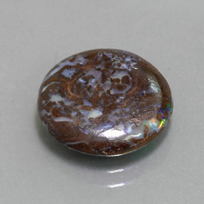 4.48 ct Multicolor Boulder Opal Stone, Natural Boulder Opal in Round Cabochon Shape for Sale