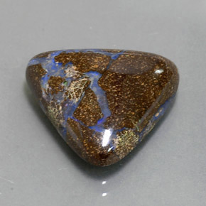 9.77 ct Multicolor Boulder Opal Stone, Natural Boulder Opal in Trillion Cabochon Shape for Sale