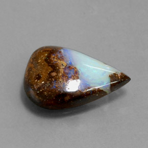3.00 ct Multicolor Boulder Opal Stone, Natural Boulder Opal in Pear Cabochon Shape for Sale