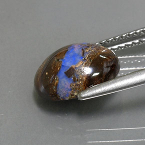 Boulder Opal Gemstone in 10 x 8 mm (calibrated) Size for Sale, Boulder Opal Stone in Multicolor Color
