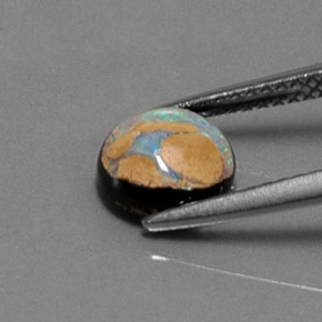 Boulder Opal Gemstone in 7.5 mm Size for Sale, Boulder Opal Stone in Multicolor Color