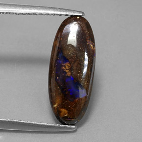 2.81 ct Multicolor Boulder Opal Gemstone, Boulder Opal Gem in Oval Cabochon Shape for Sale.