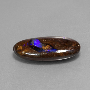 2.81 ct Multicolor Boulder Opal Stone, Natural Boulder Opal in Oval Cabochon Shape for Sale