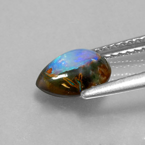 Boulder Opal Gemstone in 8.1 x 6.3 mm Size for Sale, Boulder Opal Stone in Multicolor Color