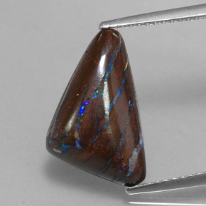 5.10 ct Multicolor Boulder Opal Gemstone, Boulder Opal Gem in Fancy Cabochon Shape for Sale.