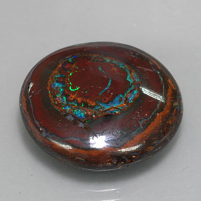 22.76 ct Multicolor Boulder Opal Stone, Natural Boulder Opal in Round Cabochon Shape for Sale