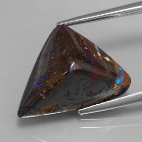 17.35 ct Multicolor Boulder Opal Gemstone, Boulder Opal Gem in Fancy Cabochon Shape for Sale.