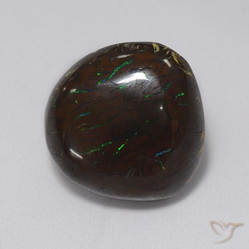Boulder Opal Gemstone in 14 x 14 mm (calibrated) Size for Sale, Boulder Opal Stone in Multicolor Color
