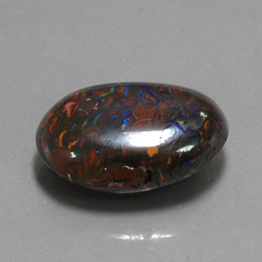 13.07 ct Multicolor Boulder Opal Stone, Natural Boulder Opal in Oval Cabochon Shape for Sale