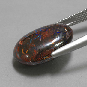 Boulder Opal Gemstone in 17.4 x 12.3 mm Size for Sale, Boulder Opal Stone in Multicolor Color