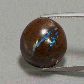 14.85 ct Multicolor Boulder Opal Gemstone, Boulder Opal Gem in Fancy Cabochon Shape for Sale.