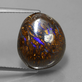 14.72 ct Multicolor Boulder Opal Gemstone, Boulder Opal Gem in Fancy Cabochon Shape for Sale.