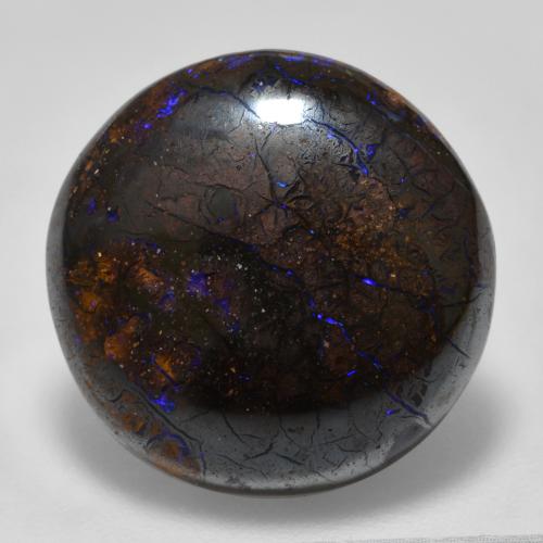 Multicolore Opale Boulder gemme - 15.1ct Cabochon rond (ID: 365231)