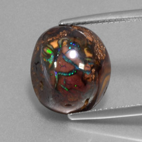 9.42 ct Multicolor Boulder Opal Gemstone, Boulder Opal Gem in Fancy Cabochon Shape for Sale.