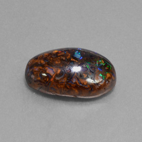 9.69 ct Multicolor Boulder Opal Stone, Natural Boulder Opal in Oval Cabochon Shape for Sale