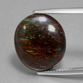 9.47 ct Multicolor Boulder Opal Gemstone, Boulder Opal Gem in Oval Cabochon Shape for Sale.