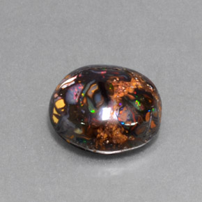 5.18 ct Multicolor Boulder Opal Stone, Natural Boulder Opal in Round Cabochon Shape for Sale