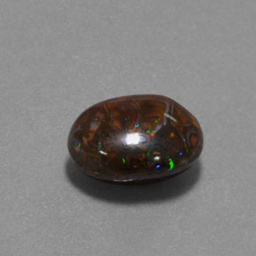 4.95 ct Multicolor Boulder Opal Stone, Natural Boulder Opal in Oval Cabochon Shape for Sale